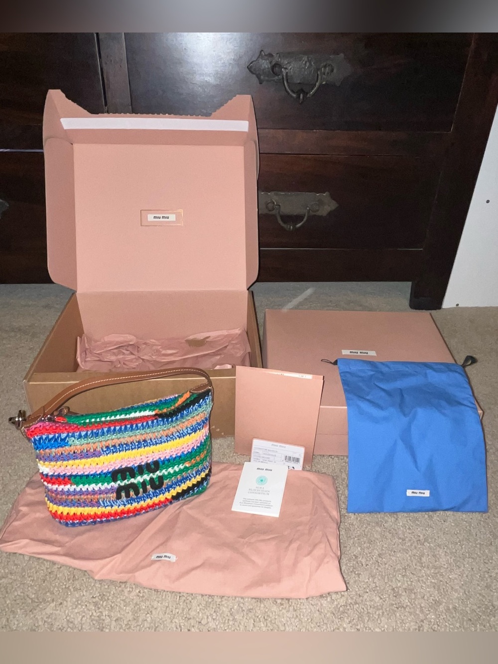 Miu Miu Like New full set sold out crochet bag